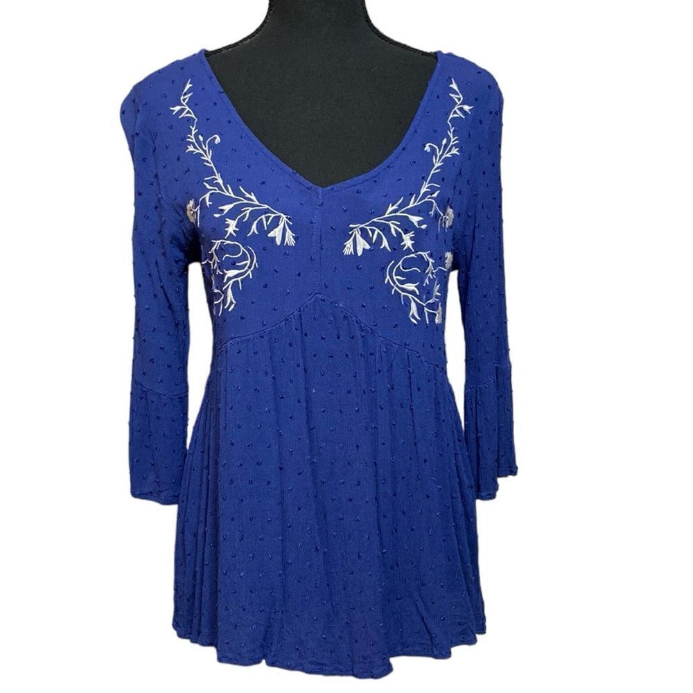 LIV LOS ANGELES Bohemian Embroidered Tunic Blouse